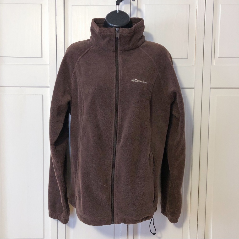 Ladies Columbia Brown Fleece Jacket Size L